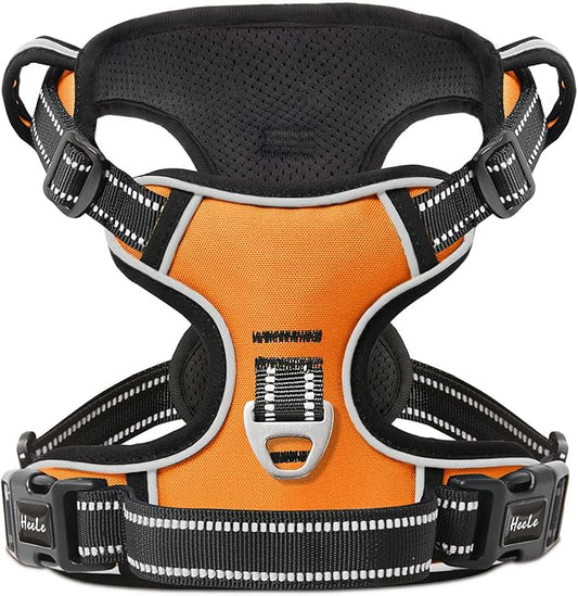 HEELE Dog Harness Harness for Small Dogs No Pull Dog Vest Harness for Small Dog with Soft Padded Handle Reflective for Outdoor Training, Orange, S