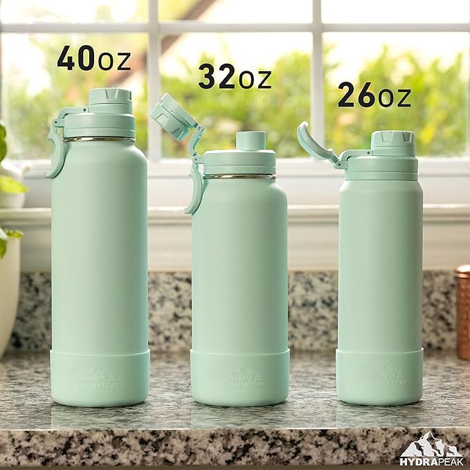 Hydrapeak 32oz Sport Insulated Water Bottle with Chug Lid, Leak & Spill Proof, Keeps Drinks Cold for 24 Hours, Hot for 12 Hours, Premium Stainless Steel Water Bottles (32oz, Orchid)