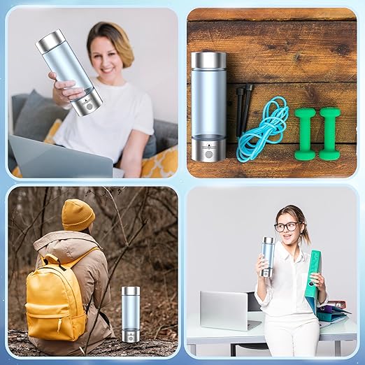 Hydrogen Water Bottle 2024, Hydrogen Water Bottle Generator with SPE PEM Technology Water Ionizer, Three Minute Rapid Electrolysis (White)