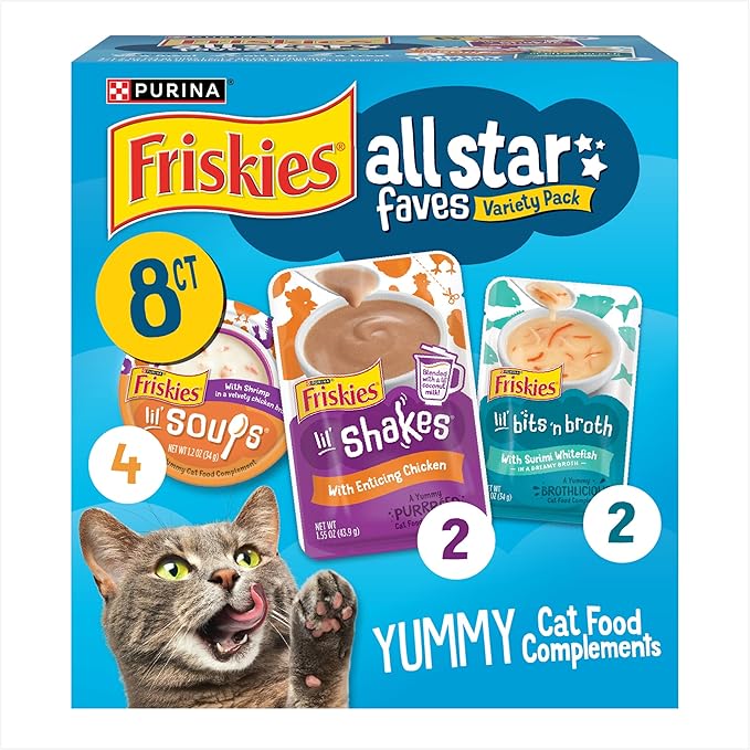 Purina Friskies All-Star Faves Wet Cat Food Complements Variety Pack - 8 ct. Box