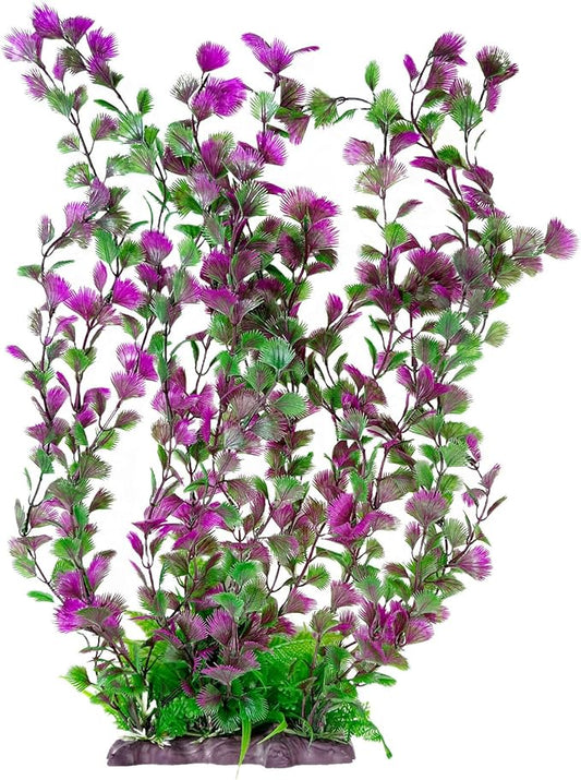 Hamiledyi Aquarium Plastic Plants Aquarium Decor Artificial Fish Tank Plants,Tall Fish Tank Decorations, Extra Large Aquarium Plant 20.4-inch Tall,1PCS