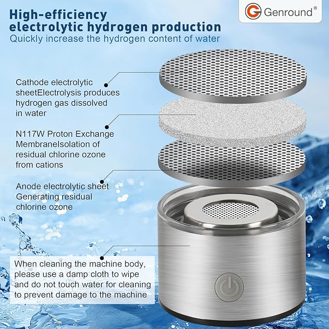 Hydrogen Water Bottle,Portable Hydrohealth Hydrogen Water Bottle Improve Water in 3 Minutes Quick,Hydro Water Bottle for Office Travel,Home,Exercise,and Daily Drinking,Fitness Drinking