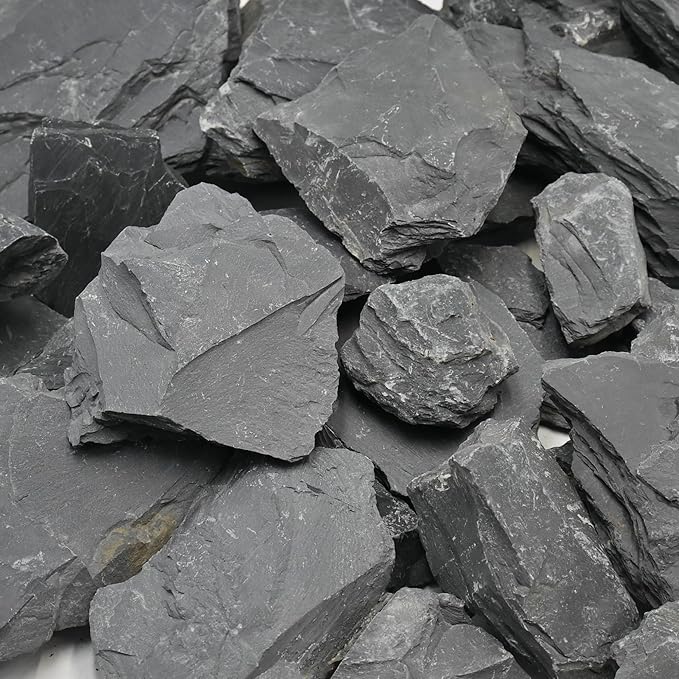 Natural Slate Rock 5LB Reptile Basking Stones Fish Tank Rocks for Aquarium Landscaping, Tank Decoration, Fairy Gardens,Reptile & Amphibian Enclosures 3 to 8 Inches