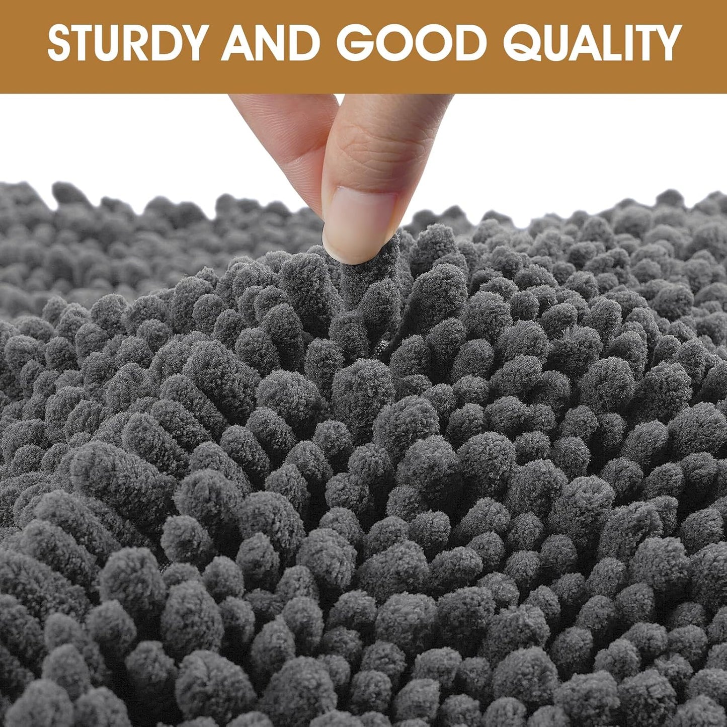 IM HOME Dog Door Mats for Muddy Paws, Chenille Absorbent Door Mats, Non Slip Heavy Mud Mat for Dogs, Soft Indoor Door Mat for Entryway, Mud Paws, Inside Floor,36" X 24", Grey