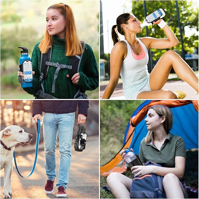 Mobile Water Bottle Strap, Water Bottle Holder for Mobile Phone, 360° Rotatable & Removable Mobile Phone Water Bottle Bag, Gym Water Bottle Accessory for 4.5-7 Inch Mobile Phone & 18-40 oz