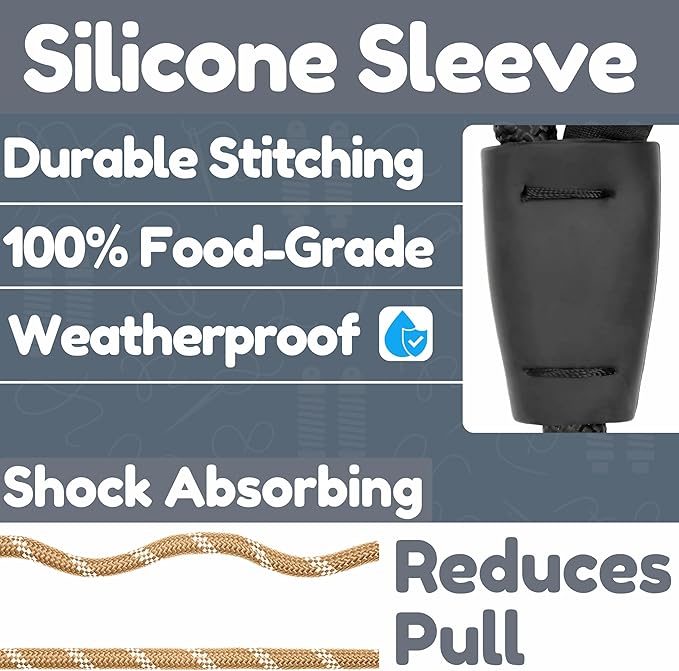 Premium 6 Ft Dog Leash - Two Extra Padded Handles, Heavy Duty Leashes for Medium Dogs to Large Breeds, Reflective, Shock-Absorbing, Anti-Pull Rope Leash, Strong Pet Lead for Everyday Walks - Roam Gear