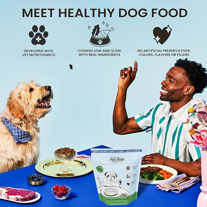 The Pets Table Mixed Grain Free and Grain Inclusive, Air Dried Dog Food 2 Pack - Beef & Berries + Chicken & Sweet Potato, 48 Ounce (Pack of 2)