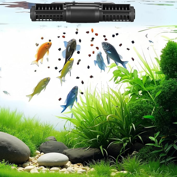 VEVOR Aquarium Wave Maker, 25W, 2380 GPH Adjustable Cross Flow Pump with Controller, Magnetic DC 24V Aquarium Powerhead, Strong Magnetic Base, 360° Rotating Wavemaker, for Saltwater Marine Freshwater