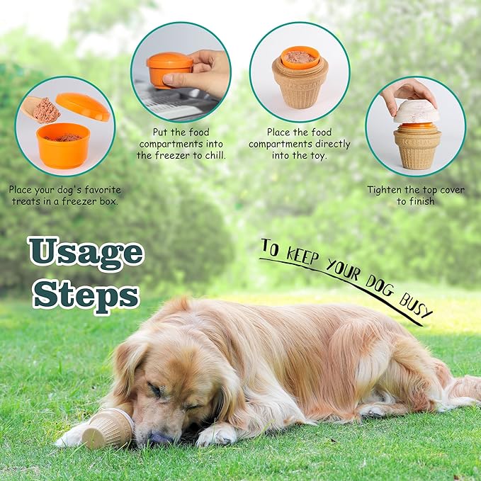 Multi-Functional Interactive Dog Toys for Aggressive Chewers, Indestructible Dog Toys for Small/Medium/Large Breeds,Frozen Dog Treat Dispenser to Keep Them Busy,Reduces Anxiety(Pack of 1)