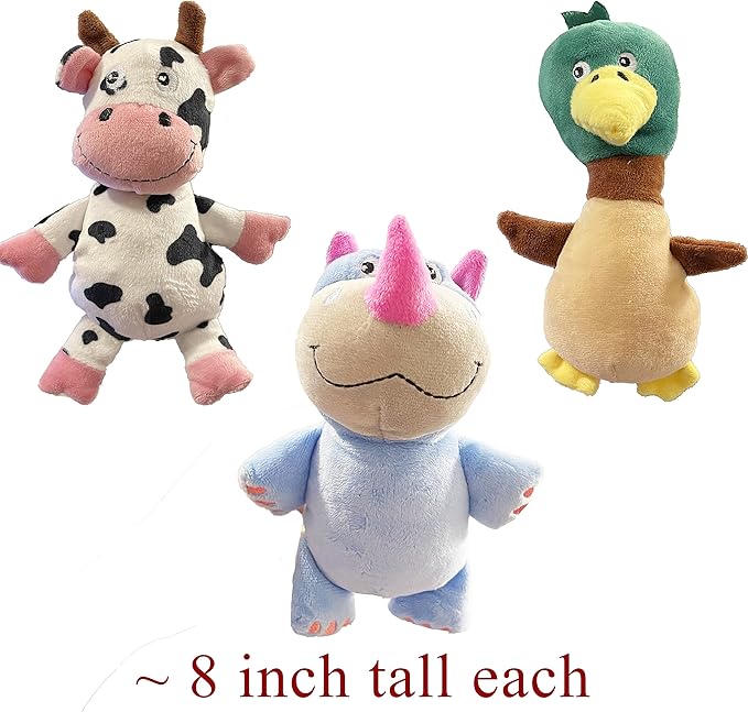 Jalousie Multipack Dog Squeaky Toys Strong Almost Indestructible, with Added Liner for Longer Play Dog Chew Toys (Medium Size - 6 Pack Assorted Animals)