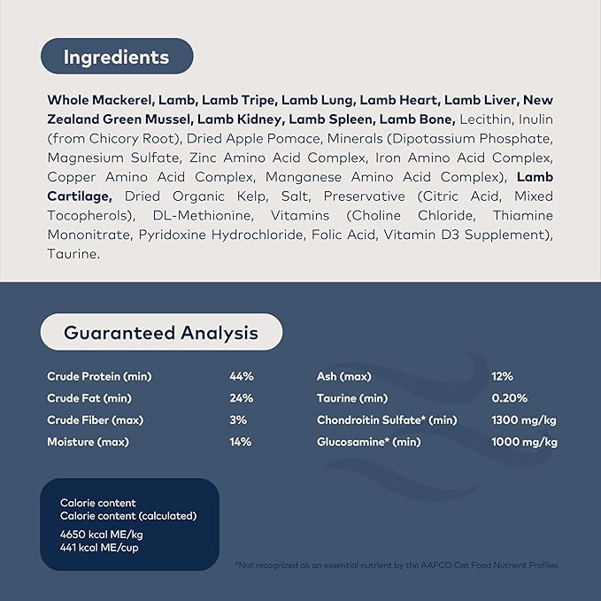 ZIWI Peak Air-Dried Cat Food – Mackerel & Lamb - All Natural, High Protein, Grain Free, Limited Ingredient w/ Superfoods (14oz)