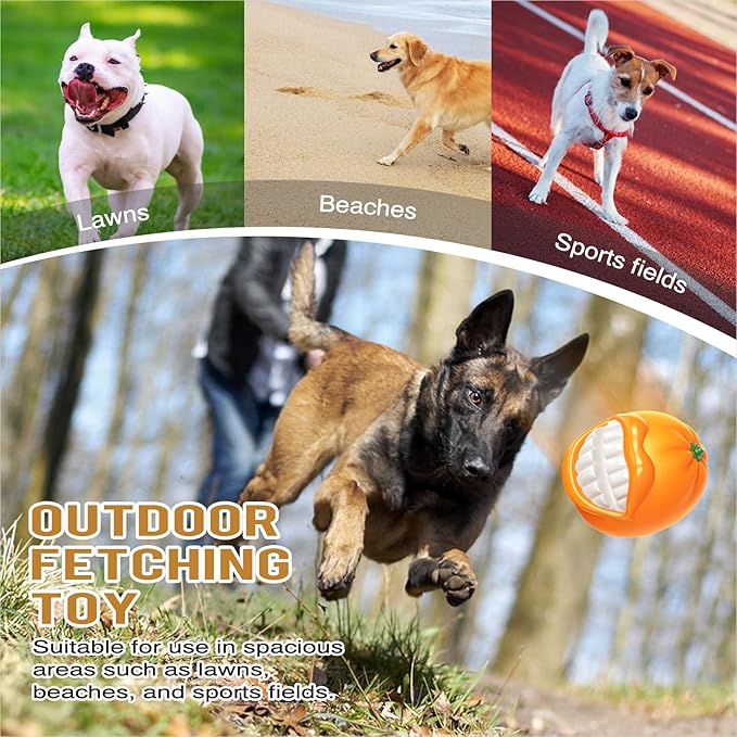 LiuMelinda Dog Chew Toys for Aggressive-Chewers - Indestructible Dog Toy for Aggressive Chewer，Tough Chew Toys for Dogs （Rubber Orange）