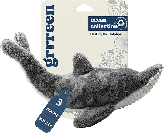 Dog Toys | Plush Toy Dolphin Stuffed Animal for Dogs | Medium Eco Friendly Toy - Easy to Clean and Made from Non Toxic Materials