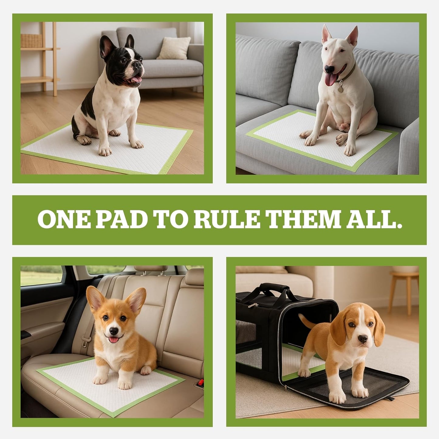 Pogi’s Dog Pads with Sticky Tabs – Large, Super Absorbent, Odor Blocking, 20-Count (24x24in)