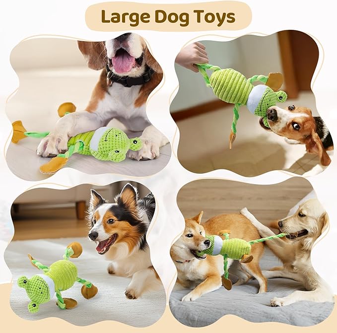 Dog Toys for Large Dogs: Tug of War Dog Toys with 5 Squeakers - Tough Plush Dog Chew Toys for Small,Medium,Large Breed
