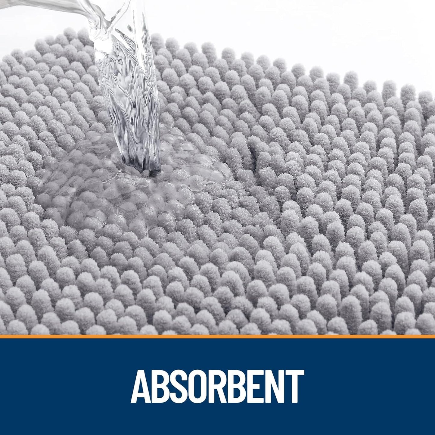 OLANLY Dog Door Mat for Muddy Paws 54x24, Absorbs Moisture and Dirt, Absorbent Non-Slip Washable Doormat, Quick Dry Chenille Mud Mat for Dogs, Entry Indoor Entryway Carpet for Inside Floor, Light Grey