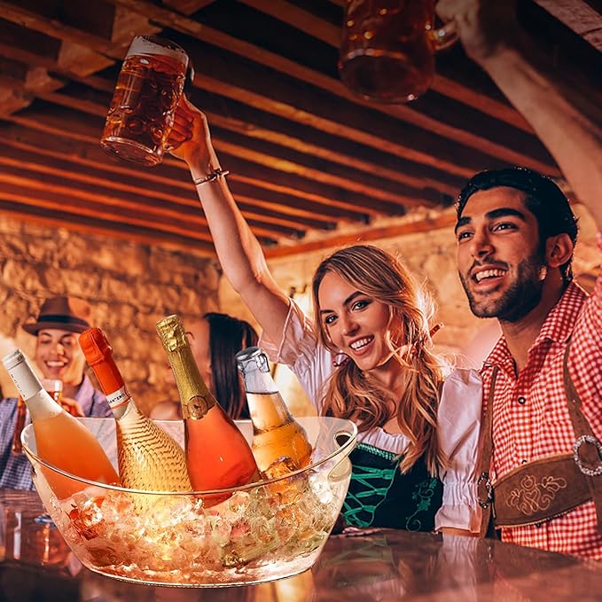 Ice Buckets for Parties: 2 PCS Acrylic Mimosa Bar Supplies with 2 Ice Scoop - 5.5 Liter Extra Large Clear Champagne Beverage Tub Cooler Bucket for Beer Sparkling Wine Cocktail