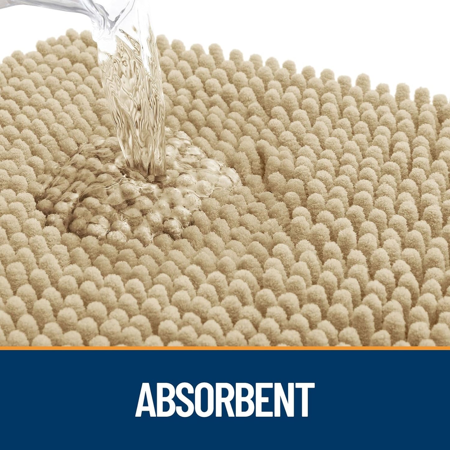 OLANLY Dog Door Mat for Muddy Paws 59x20, Absorbs Moisture and Dirt, Absorbent Non-Slip Washable Doormat, Quick Dry Chenille Mud Mat for Dogs, Entry Indoor Entryway Carpet for Inside Floor, Beige