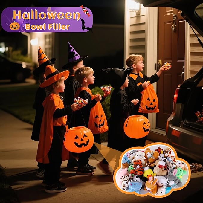 38 Pack Mini Stuffed Animals, Small Stuffed Animals Bulk, Plush Bulk Keychain for Kids, Classroom Treasure Box, Claw Machine Toy, Easter Basket Stuffers, Carnival Prizes Gift