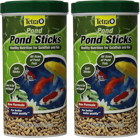 Tetra TetraPond Pond Sticks 3.53 Ounces, Pond Fish Food, for Goldfish and Koi, Pond Pond Sticks, Healthy Nutrition for Goldfish and Koi (Pack of 2)