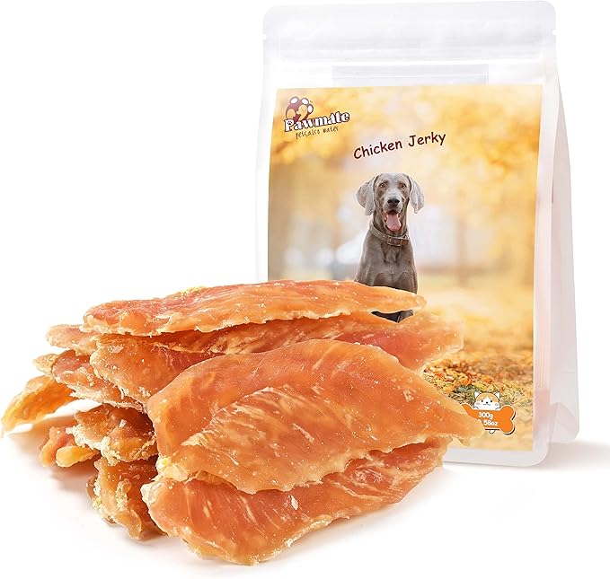 Dog Treats Chicken Jerky Tenders, Healthy Human Grade Chicken w/Taurine Rawhide-Free Grain-Free, High Protein Training Reward Treats Snacks for Small Medium Large Breed, 12 Counts, 10.6 oz