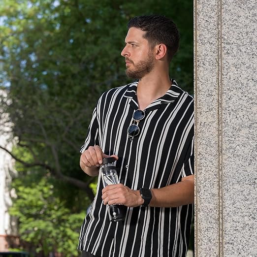 Hydrogen Water Bottle - Onyx. Food Grade Body Tumbler; SPE/pem Technology, Generates Real 3000ppb Pure Hydrogen Rich Concentration, Purification Vent.