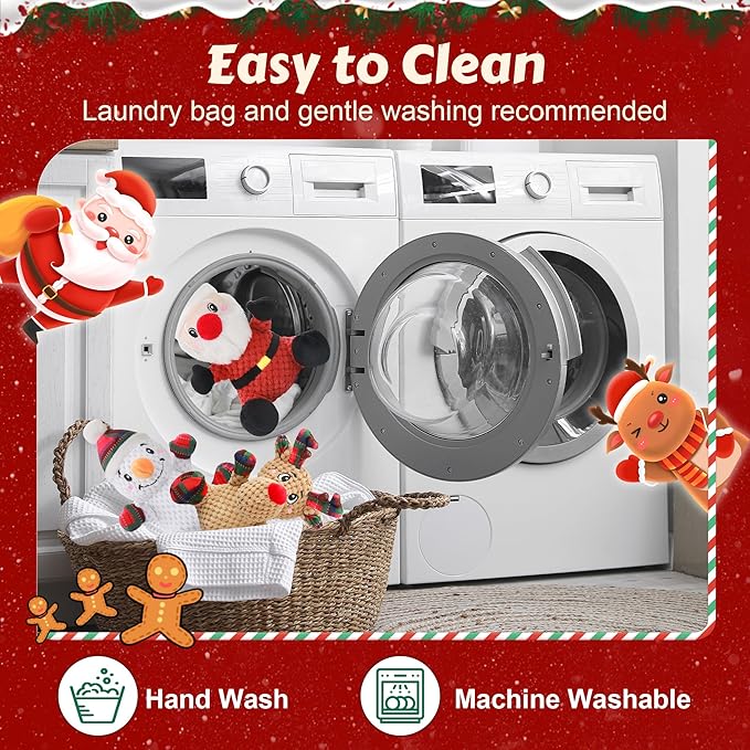 Squeaky Dog Toys, 3 Pack Dog Chew Toys with Crinkle Paper for Puppy, Small, Medium, Large Dogs, Interactive Pet Holiday Toys for Training and Reducing Boredom