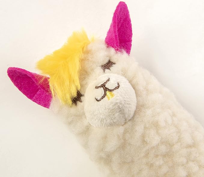 SmartyKat Leggy Llama Kicker Plush Catnip Cat Toy - White/Pink, One Size