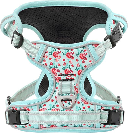 Timos Dog Harness,NO Need Go Over Dogs Head 3 Snap Buckles Pet Harness with 2 Leash Clips,Adjustable Soft Padded No-Pull,Reflective No-ChokeOxford Vest for Small Medium Large Dogs,X-Large(Packof1)