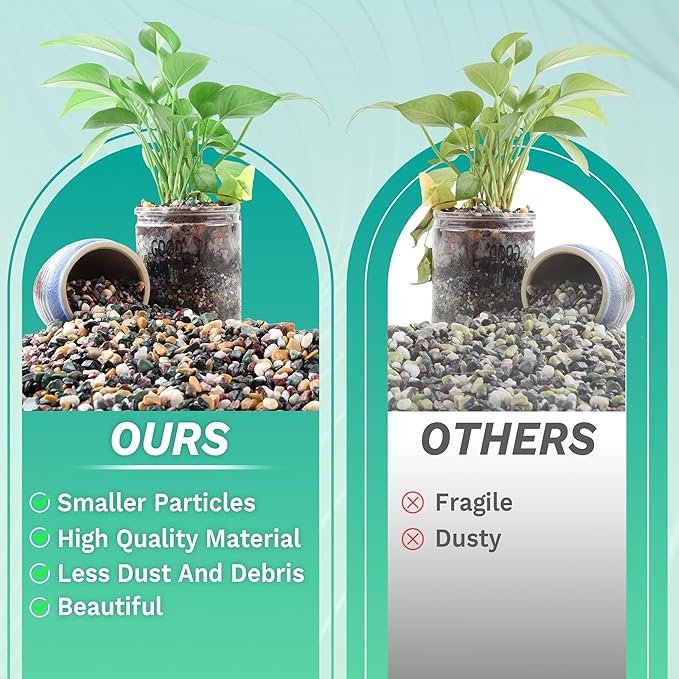 AVALUTION Aquarium Gravel for Plants -2.4lb Fish Tank Gravel for Succulent Cactus & Bonsai, 1/4Inch Decorative River Rocks Pebbles for Gardening, Flower Pots, Landscaping, Terrarium