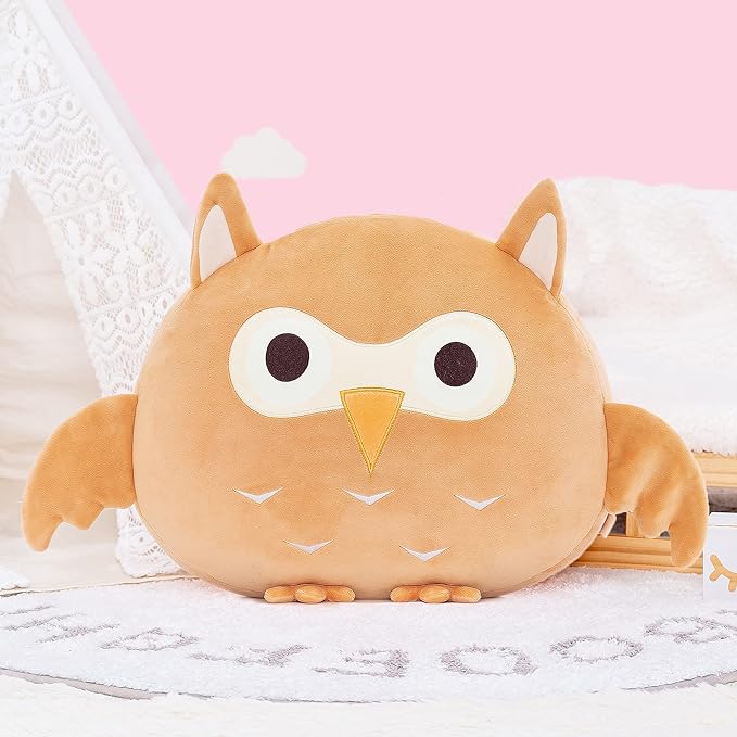 Lazada Stuffed Owl Animal Plush Kids Pillow Super Soft Toys Brown 15''