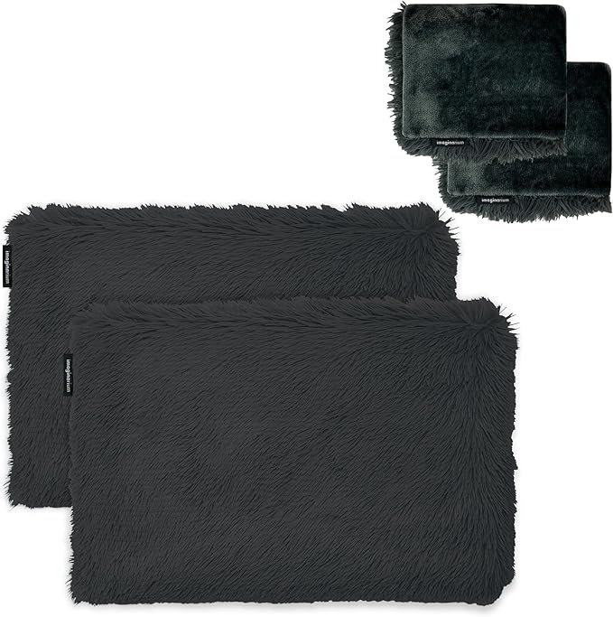 Imaginarium Memory Foam Pillows 2 Pack with Four Huggy Comfort Covers Black, Standard