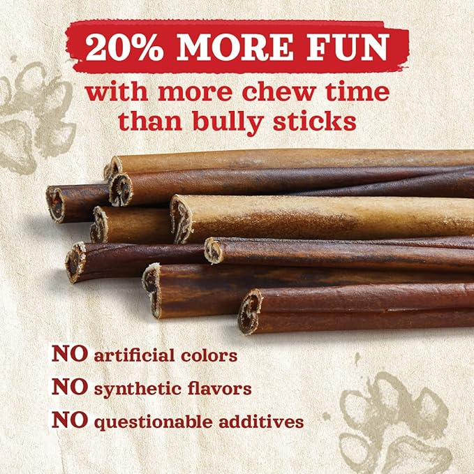 Natural Farm Collagen Dog Chews (3-5”, 10 Units), Odor-Free Long Lasting Bully Sticks & Rawhide Alternative Dog Treats, 95% Collagen Low Fat, High Protein – Small & Medium Dogs