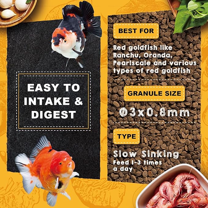 Ultra Fresh Apex Goldfish Color Boosting Crisps, Color Boosting Premium All Natural Ingredients Goldfish Fish Food, Slow Sinking, 1.76 oz