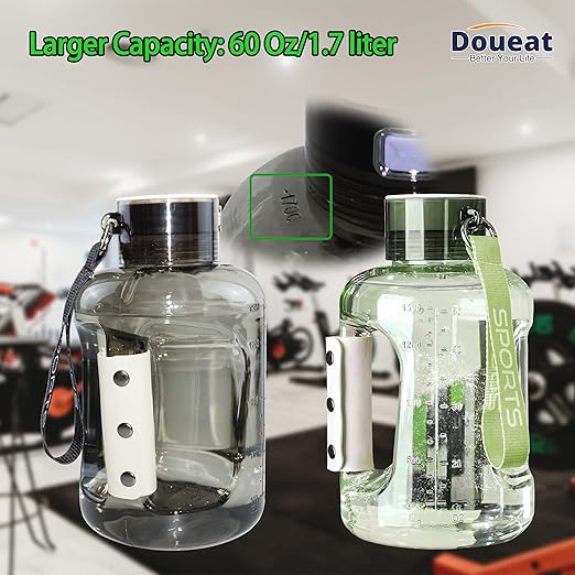 Hydrogen Water Bottle with 50 Oz/1.5L Capacity, Sports Hydrogen Rich Water Generator with SPE/PEM Technology for Gym Home School Travel - Grey