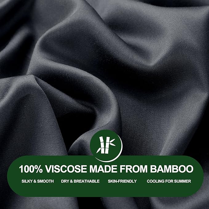 HOMBYS Bamboo Viscose Bed Wedge Pillow Cover with Zipper, 100% Viscose Made from Bamboo, Soft, Cooling, Breathable Wedge Pillowcase Sweat-Absorbent Pillowcase for Summer, 25"x25"x12.5", Dark Grey