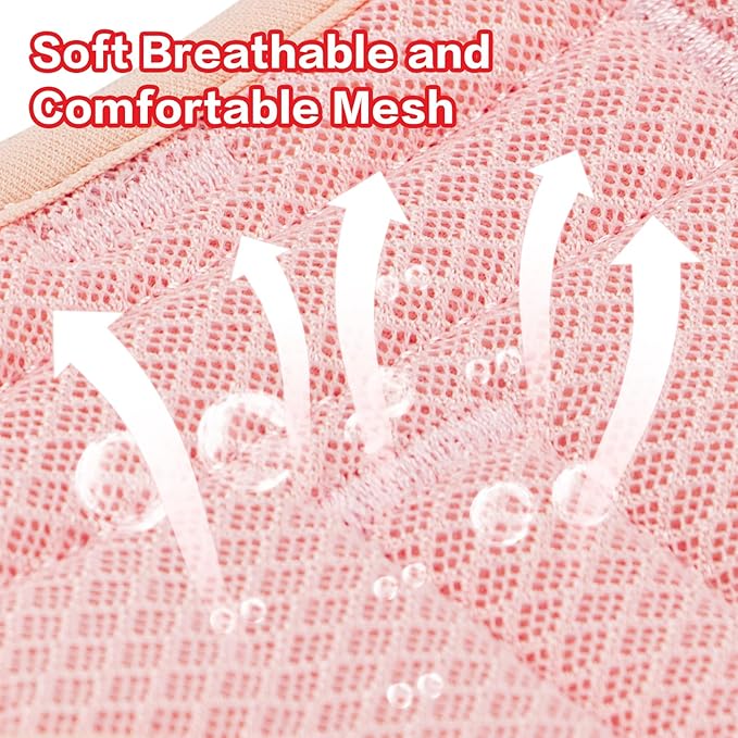 Wisedog Mesh Breathable Dog Harness: No Pull Harness with 3 Fast-Release Buckles Adjustable for Walking & Training for Small Medium Large Dogs (Pink, M: Neck=17"-22"/Chest=15"-28")