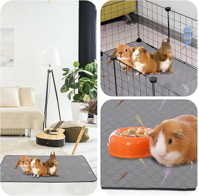 2Pcs Guinea Pig Cage Liners,Guinea Pig Fleece Cage Liners36''X60'' Super Absorbent Washable Pee Pads Reusable for Rabbit Hamster Chinchilla