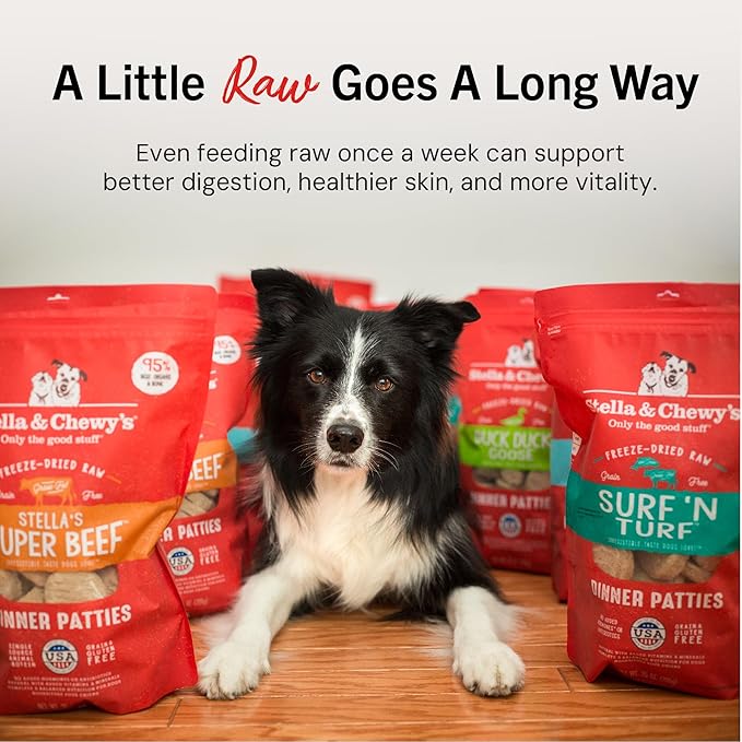 Stella & Chewy's Freeze-Dried Raw Dinner Patties - Simply Venison Recipe - High Protein Grain-Free Puppy & Dog Food - Perfect For Picky Eaters - 25 oz