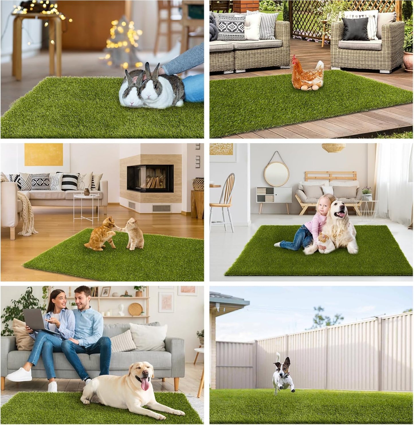 Dog Grass Pee Pads, 51.2 x 31.5 inches Reusable Artificial Grass Turf Rug for Dogs, Washable Fake Grass Mat Dog Pee Pad Replacement Outdoor Indoor Potty Training Pads with Drainage Holes
