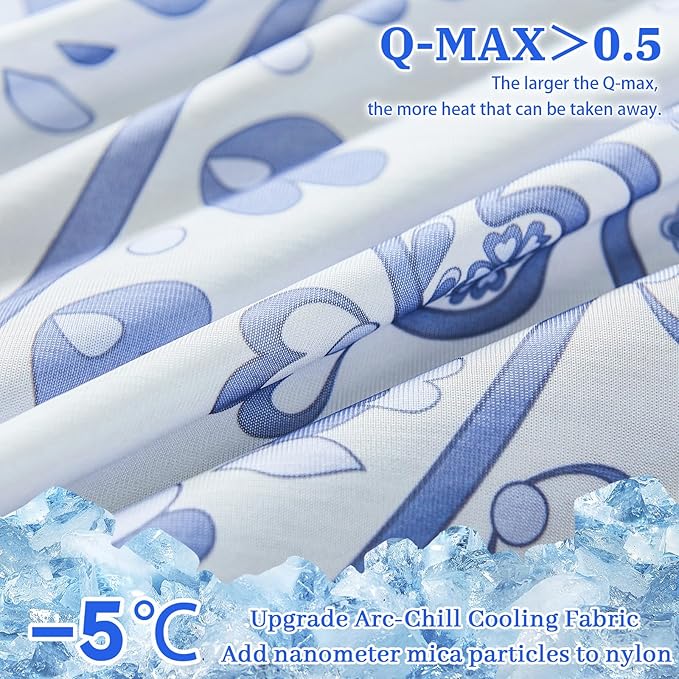 Cooling Pillow Cases for Hot Sleepers - Double Side Arc-Chill Q-Max>0.5 Cooling Fiber Cool Pillow Cases 2 Pack - Breathable Soft Cold Pillow Cases with Hidden Zipper (20" x 36")