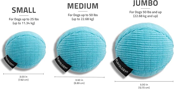 Playology Dog Toys | Squeaky Plush Toy Ball for Dogs | Jumbo Peanut Butter Scented Toy - Easy to Clean and Made from Non Toxic Materials
