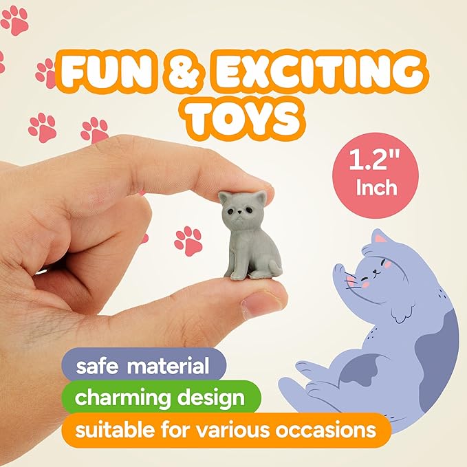 Bulk Toys - Tiny Dogs and Cats for Kids - Small Animals in Bulk - 100 Pcs Little Pet Toys - Tiny Plastic Toys for Kids Prizes - Easter Gifts for Kids