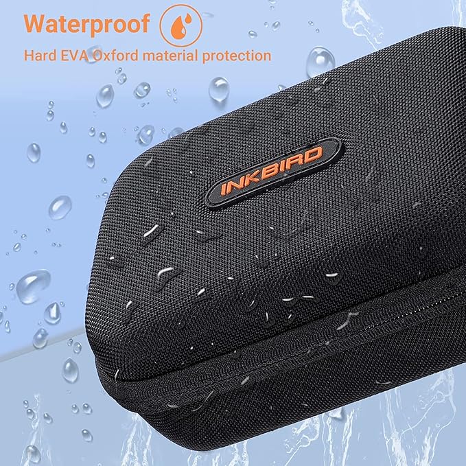 Inkbird WiFi Grill Thermometer IBBQ-4T & Instant Read Thermometer IHT-1P & Carrying Case, Meat Thermometer for Oven, Smoker, Cooking with Alarm Timer Graph, Rechargeable 4 Colorful Probes