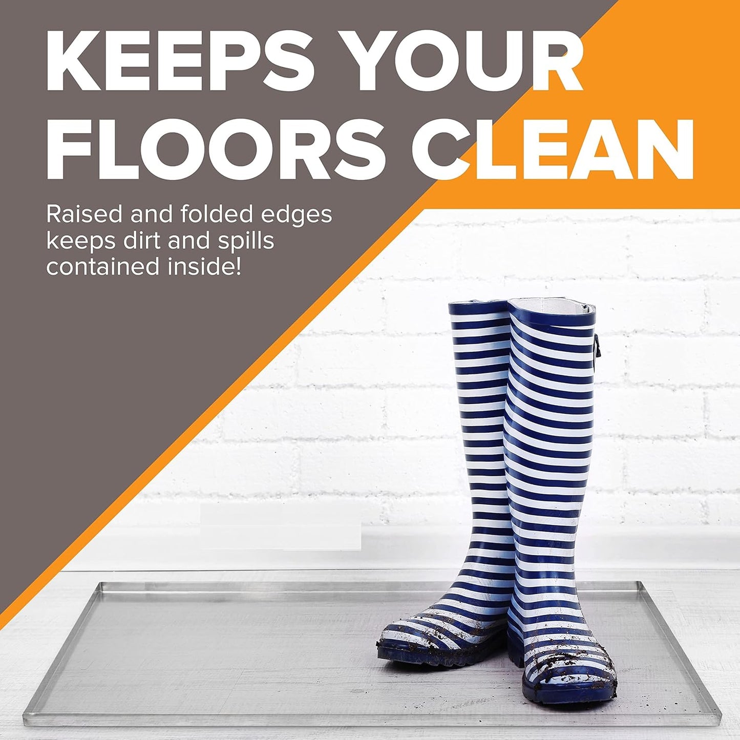 23.5" x 17.5" Metal Replacement Dog Crate Pan Chew Proof Crack Proof Pet Kennel Tray Central Dog Training Crate Pan Pet Supplies, Galvanized, 1" H