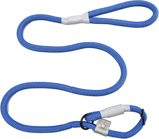 Cesar Millan Slip Lead Leash™ - 2-in-1 Slip Collar Dog Training Lead & Collar | Heavy Duty Durable Weatherproof Rope Leash, No Pull Training | Length 4ft Diameter 4/10”(Regular, Blue)