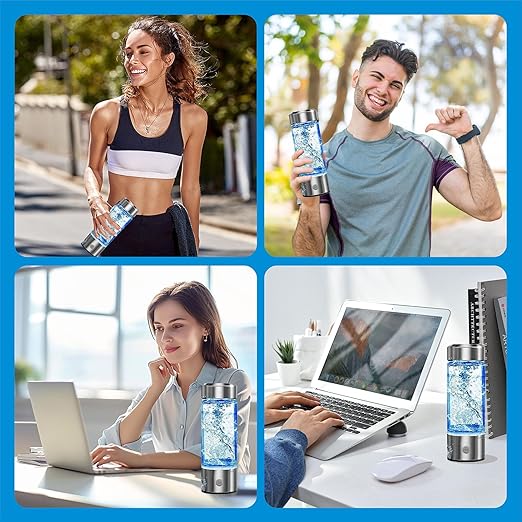 Hydrogen Water Bottle, Portable Hydrogen Water Bottle Generator, Advanced SPE/PEM Technology, Three-Minute Electrolysis, 420ml Hydrogen Water Bottle for Home, Office, Travel, Daily Drinking