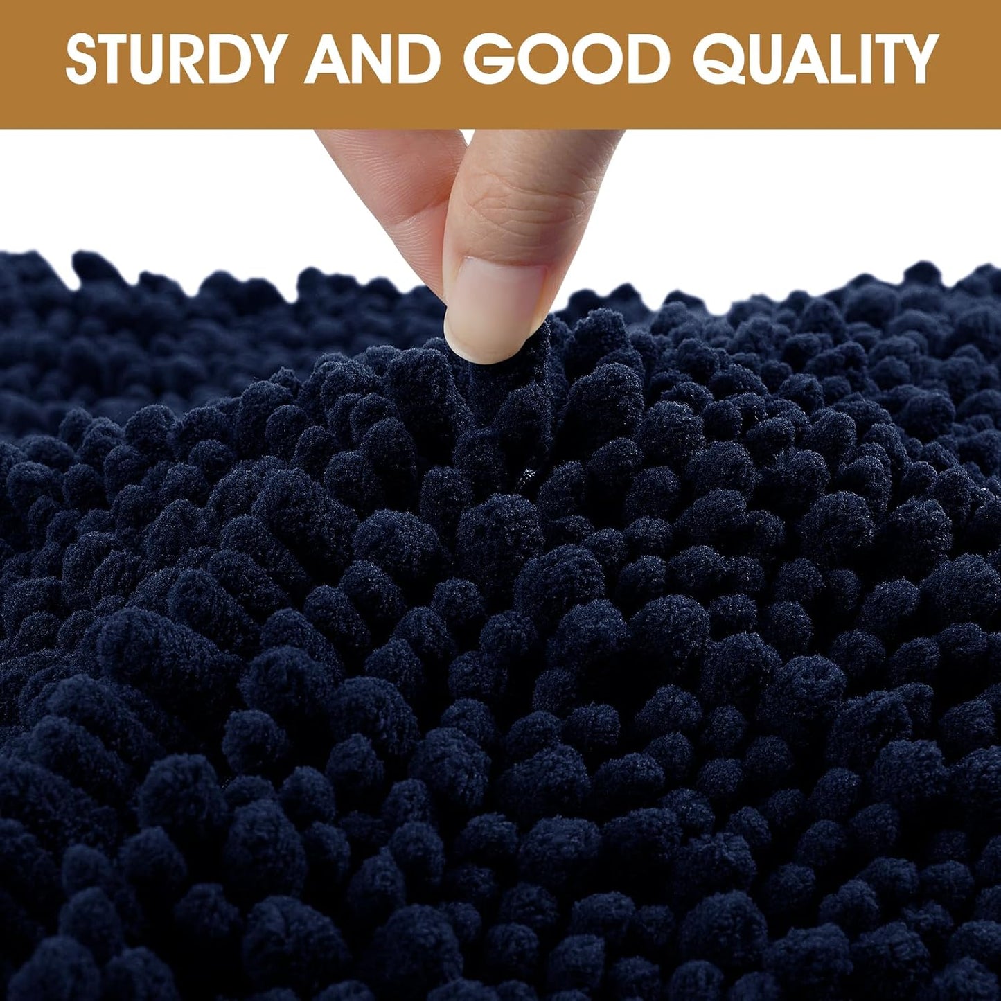 Extra Large Dog Door Mats for Muddy Paws, Chenille Absorbent Dog Mats, Non Slip Heavy Mud Mat for Dogs, Soft Pet Mat for Entryway, Mud Paws, Inside Floor,60" x 36", Navy Blue