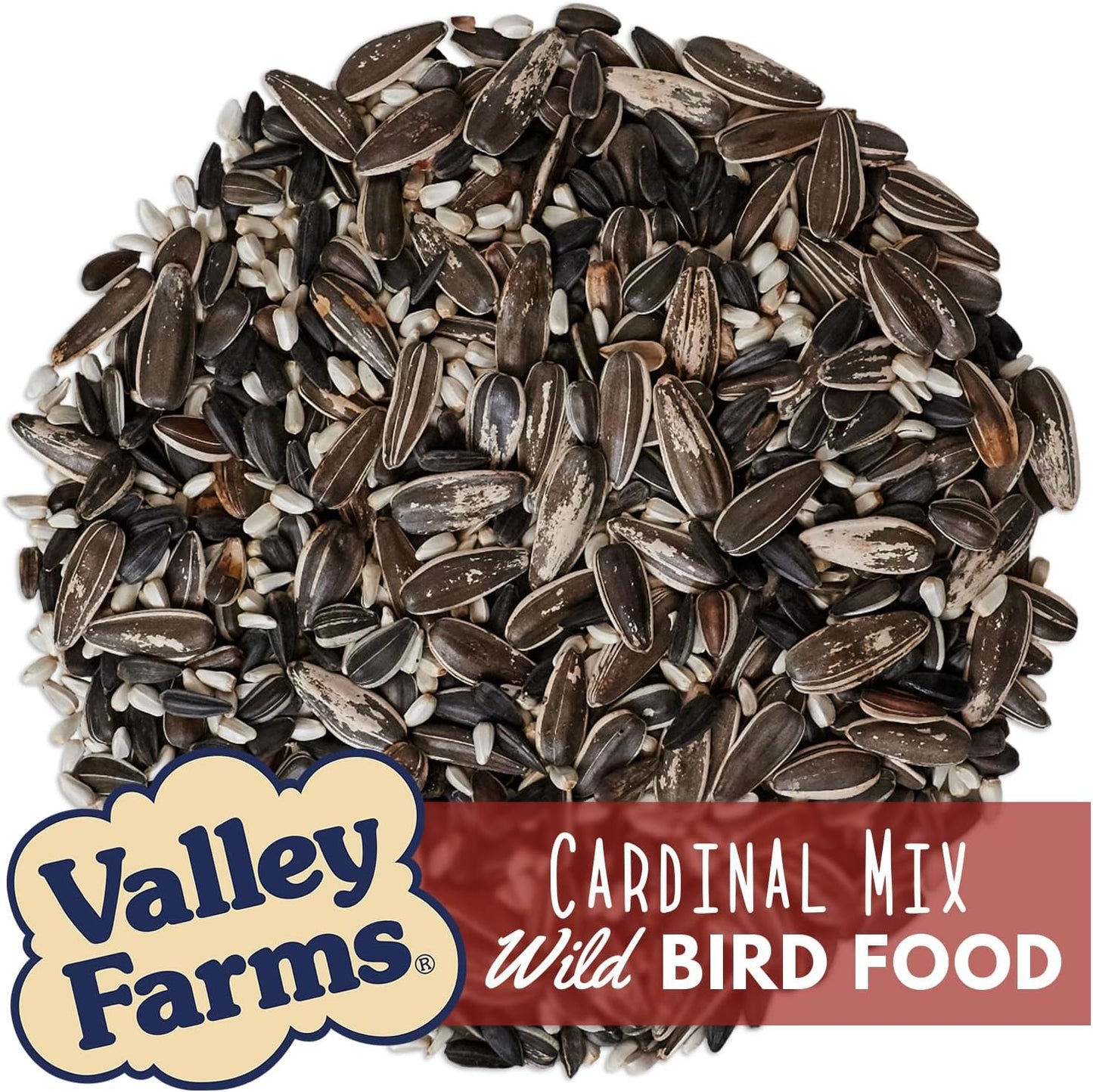 Valley Farms Cardinal Mix 3 LB 2-Pack (6 LB Total) Wild Bird Food for Outside Feeders, Cardinal Bird Seed with Black Oil Sunflower Seeds and Safflower Seeds, Attract a Variety of Wild Birds
