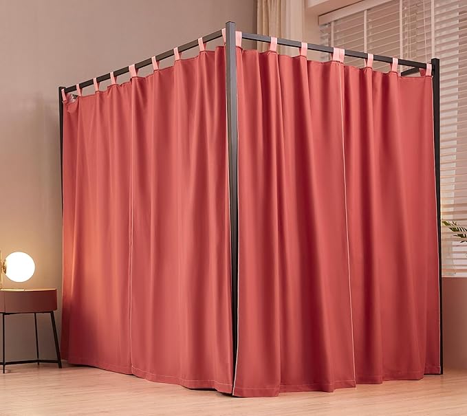 Akiky Canopy Bed Curtains 4 Corner Bed Canopies Terracotta Canopy Curtains Panel 8 Drapery Panel Curtain for All Bed Sizes